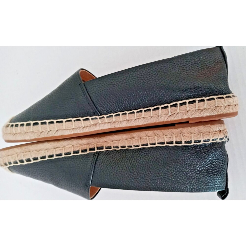 Ralph Lauren Cameryn Shoes Womens 7 Espadrille Flat Leather Black Casual - Picture 7 of 10